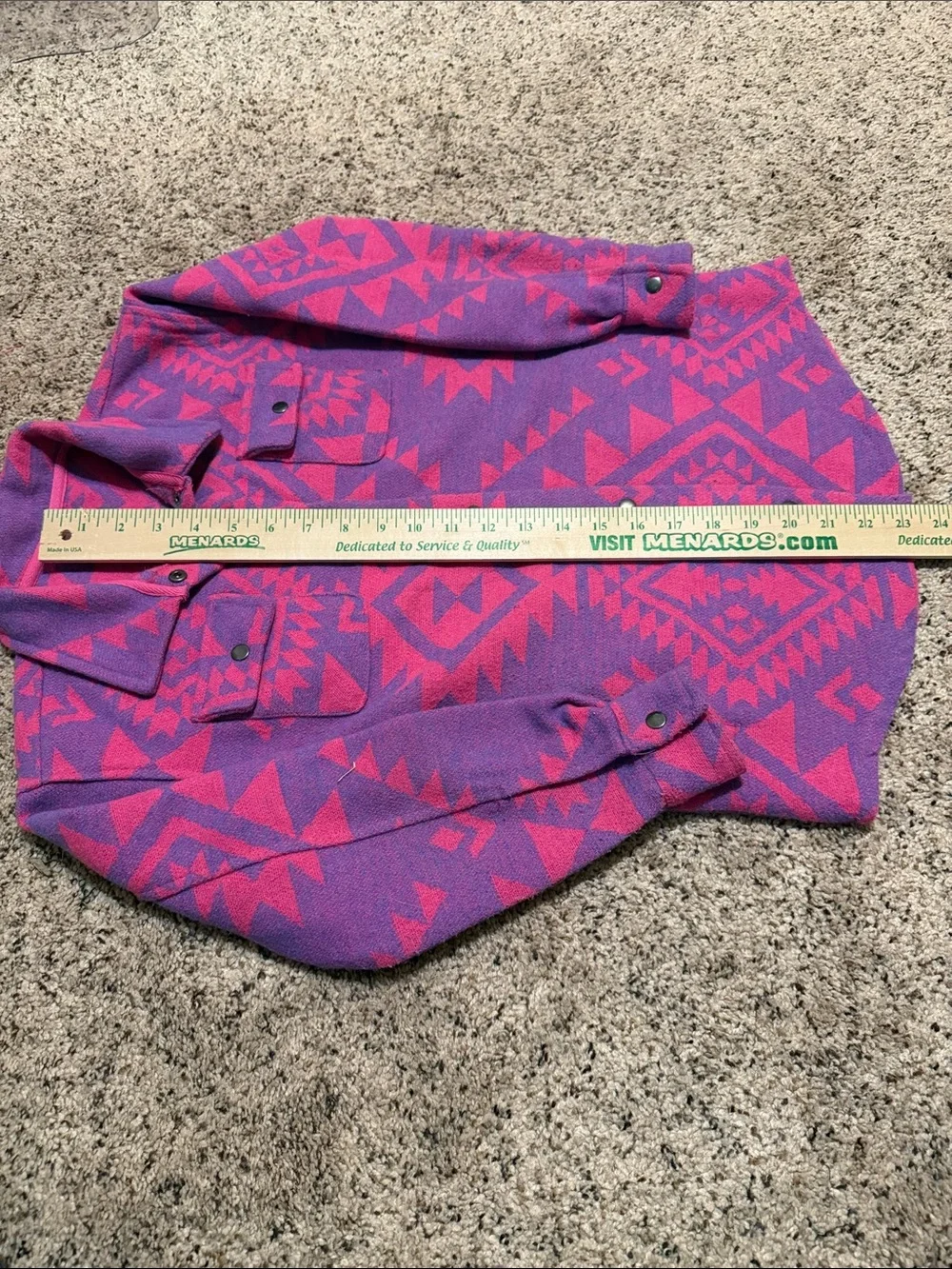 Girls Purple & Pink Aztec Snap-Front Shacket, Jacket
